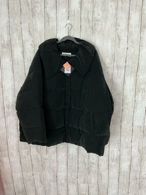 Ava & Viv Black Puffer Coat with Wide Collar